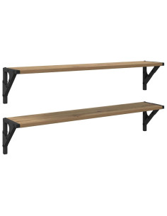 Scaffali da parete 2 pcs Rovere artigianale 80 x 15 x 15,5 cm 2