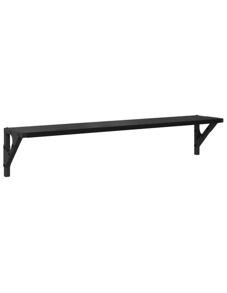 Scaffali da parete 2 pcs Rovere Nero 80 x 15 x 15,5 cm