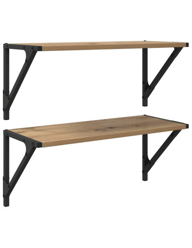 Scaffali da parete 2 pcs Rovere artigianale 60 x 25 x 25,5 cm