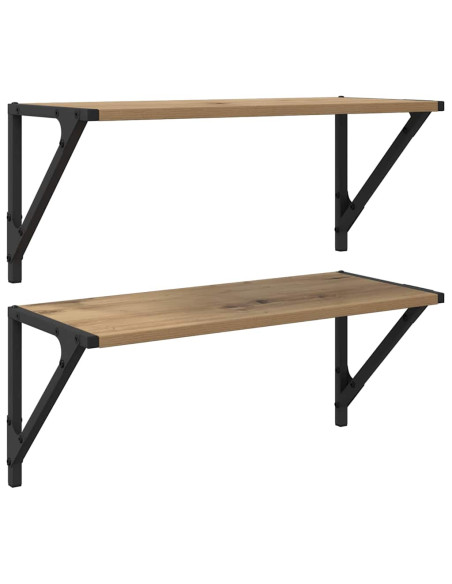 Scaffali da parete 2 pcs Rovere artigianale 60 x 25 x 25,5 cm