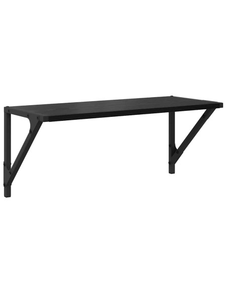 Scaffali da parete 2 pcs Rovere Nero 60 x 25 x 25,5 cm