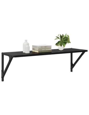 Scaffali da parete 2 pcs Rovere Nero 80 x 25 x 25,5 cm