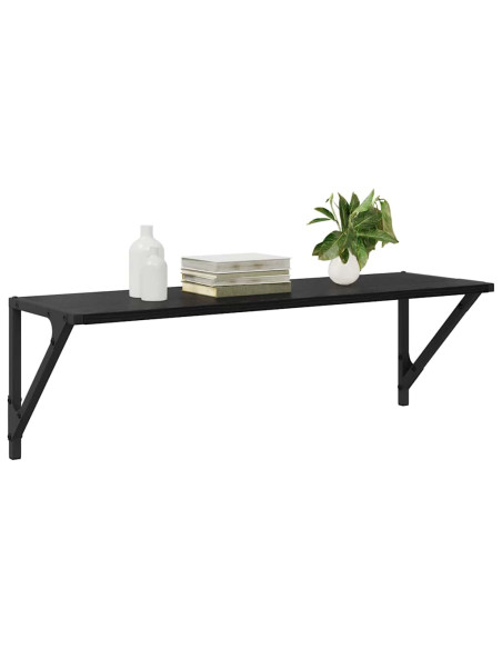 Scaffali da parete 2 pcs Rovere Nero 80 x 25 x 25,5 cm