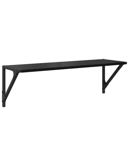 Scaffali da parete 2 pcs Rovere Nero 80 x 25 x 25,5 cm
