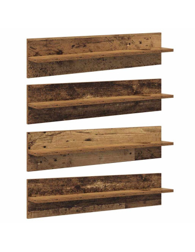Scaffali da parete 4 pcs Legno vecchio 80 x 11,5 x 18 cm