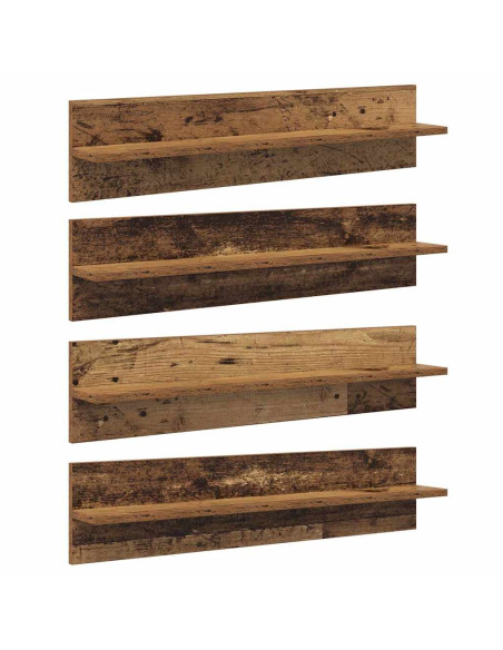 Scaffali da parete 4 pcs Legno vecchio 80 x 11,5 x 18 cm