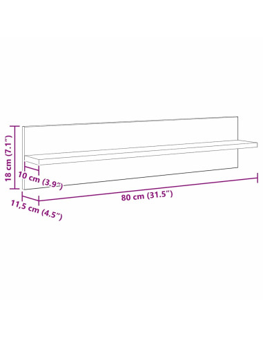 Scaffali da parete 4 pcs Rovere artigianale 80 x 11,5 x 18 cm
