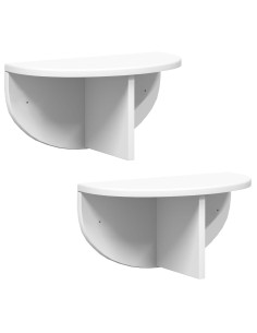 Scaffale da parete 2 pcs Bianco 38 x 19 x 19 cm 2