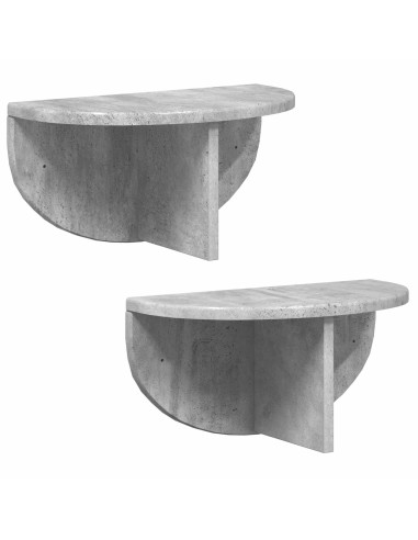 Scaffale da parete 2 pcs Grigio cemento 38 x 19 x 19 cm