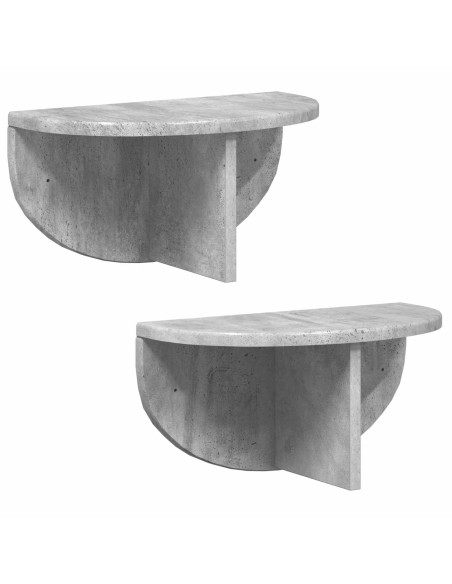 Scaffale da parete 2 pcs Grigio cemento 38 x 19 x 19 cm