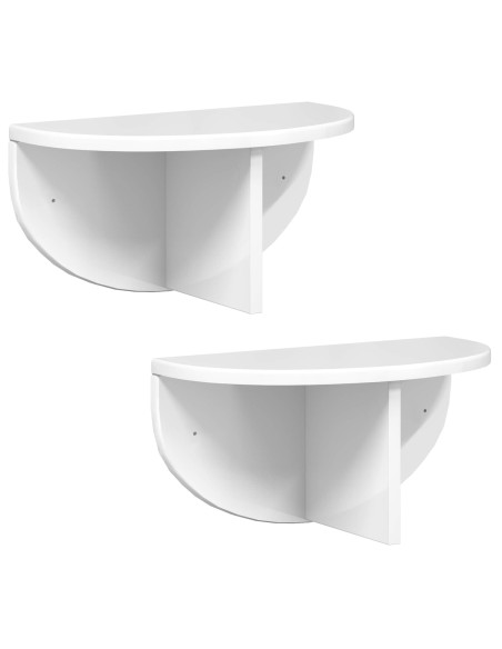 Scaffale da parete 2 pcs Bianco Lucido 38 x 19 x 19 cm