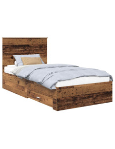 Struttura del letto con testiera Legno vecchio 100 x 200 cm 2