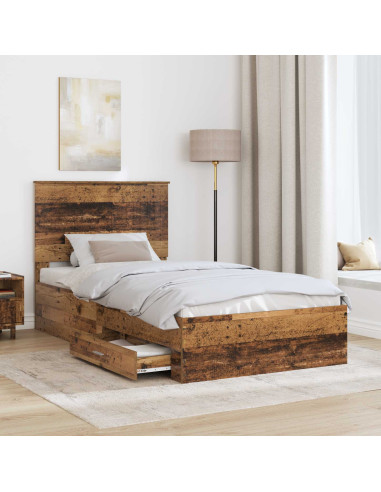 Struttura del letto con testiera Legno vecchio 100 x 200 cm