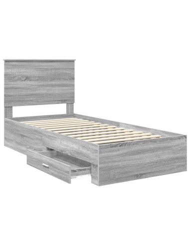 Struttura del letto Grigio Sonoma 90 x 200 cm Legno multistrato