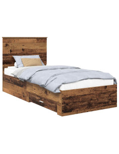 Struttura del letto Legno vecchio 90 x 200 cm Legno multistrato 2