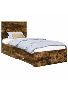 Struttura del letto Rovere fumé 90 x 190 cm Legno multistrato 2