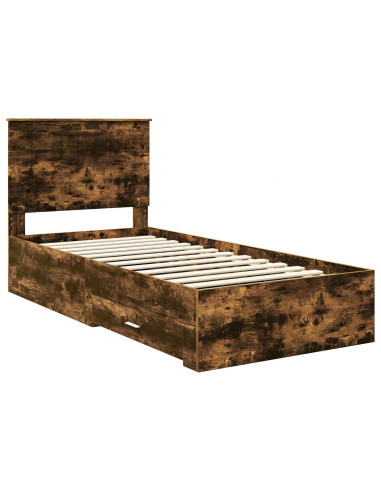 Struttura del letto Rovere fumé 90 x 190 cm Legno multistrato