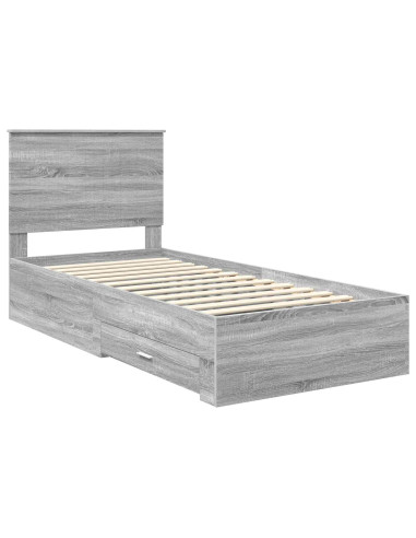 Struttura del letto Grigio Sonoma 90 x 190 cm Legno multistrato
