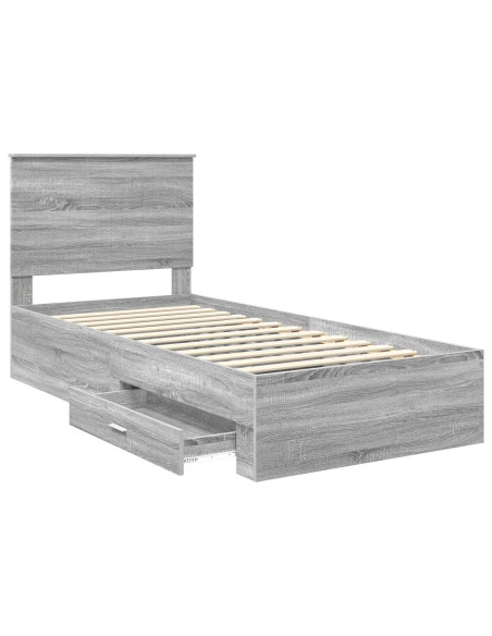 Struttura del letto Grigio Sonoma 90 x 190 cm Legno multistrato
