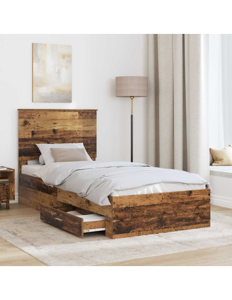 Struttura del letto Legno vecchio 90 x 190 cm Legno multistrato