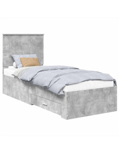 Struttura del letto Grigio Certo e Argento 70 x 190 cm 2