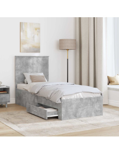 Struttura del letto Grigio Certo e Argento 70 x 190 cm