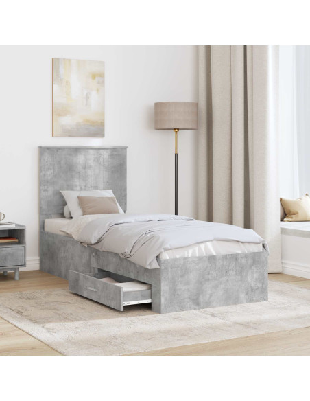 Struttura del letto Grigio Certo e Argento 70 x 190 cm
