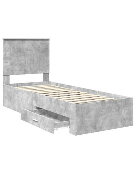 Struttura del letto Grigio Certo e Argento 70 x 190 cm