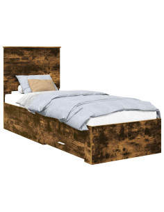 Struttura del letto Rovere Affumicato e Argento 70 x 190 cm 2