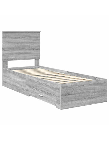 Struttura del letto Grigio Sonoma e Argento 70 x 190 cm