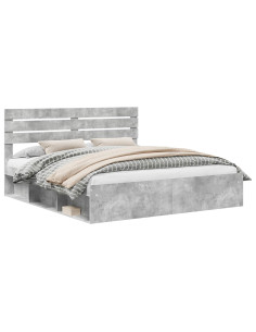 Struttura del letto Calcestruzzo 180 x 200 cm Pino massello 2