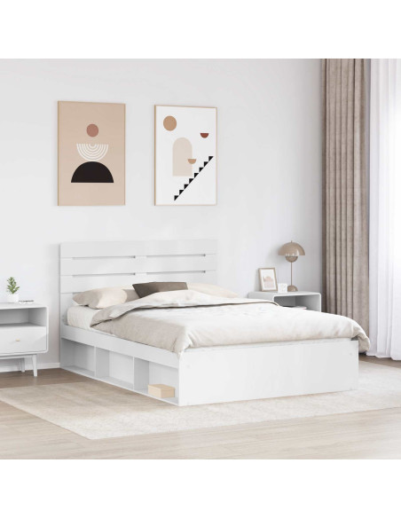 Struttura del letto Bianco 150 x 200 cm Pino massello