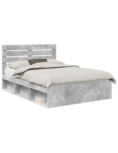 Struttura del letto Calcestruzzo 140 x 200 cm Pino massello 2