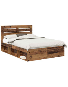 Struttura del letto Legno vecchio 140 x 190 cm Pino massello 2