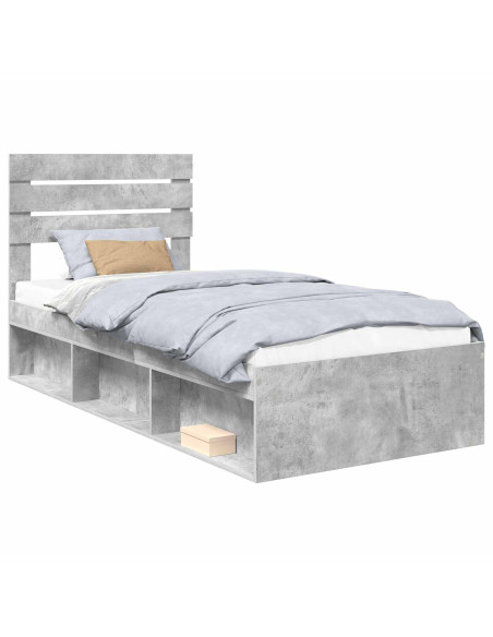 Struttura del letto Grigio Concretè 100 x 200 cm Pino massello