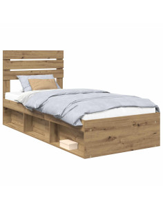 Struttura del letto con testiera Rovere Artigianale 90 x 200 cm 2