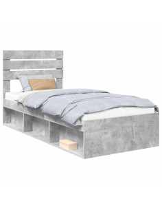 Struttura del letto Grigio Concretè 90 x 190 cm Pino massello 2