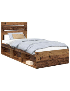 Struttura del letto Legno vecchio 90 x 190 cm Pino massello 2