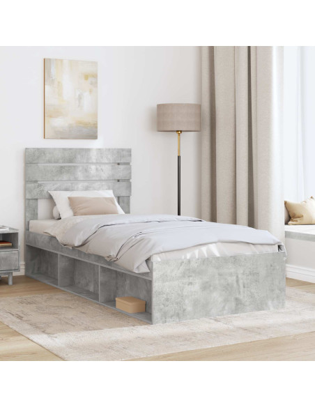 Struttura del letto Grigio Concretè 75 x 190 cm Pino massello