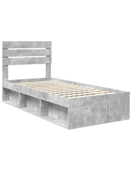 Struttura del letto Grigio Concretè 75 x 190 cm Pino massello