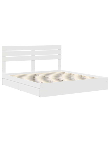 Letto con Contenitore Bianco 180 x 200 cm Legno multistrato