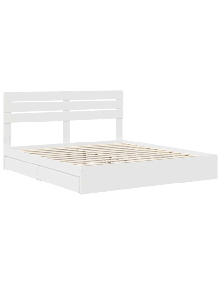 Letto con Contenitore Bianco 180 x 200 cm Legno multistrato