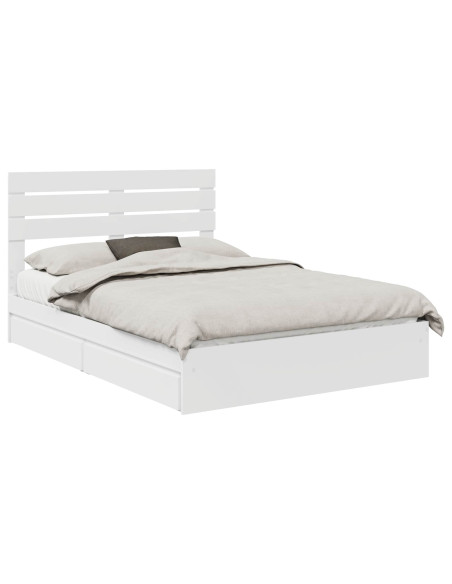 Letto con Contenitore Bianco 160 x 200 cm Legno multistrato