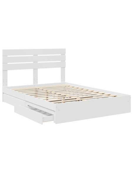 Letto con Contenitore Bianco 160 x 200 cm Legno multistrato