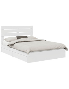 Letto con Contenitore Bianco 140 x 200 cm Legno multistrato 2