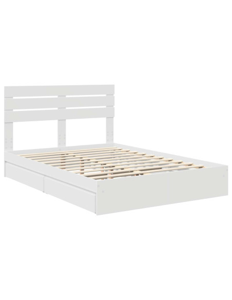 Letto con Contenitore Bianco 140 x 200 cm Legno multistrato