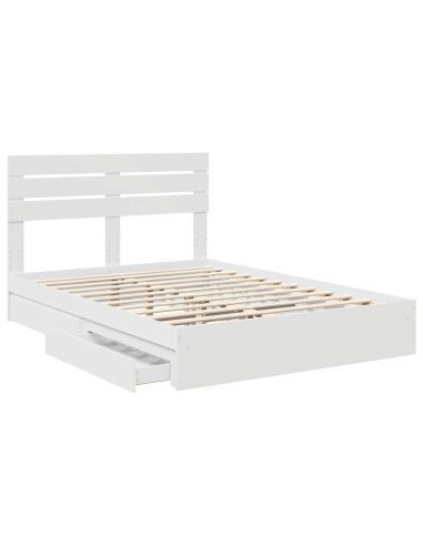 Letto con Contenitore Bianco 140 x 200 cm Legno multistrato