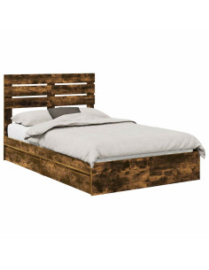 Letto con Contenitore con testiera Rovere fumé 120 x 190 cm 2