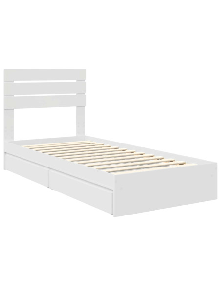 Letto con Contenitore Bianco 75 x 190 cm Legno multistrato