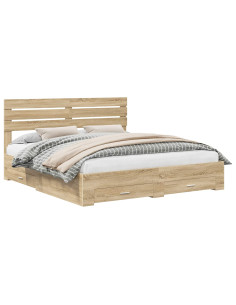 Struttura del letto con cassetto con testiera Legno multistrato 2